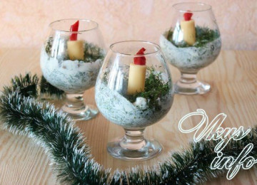 Салат «новогодние свечи» рецепт с фото, салат в бокале