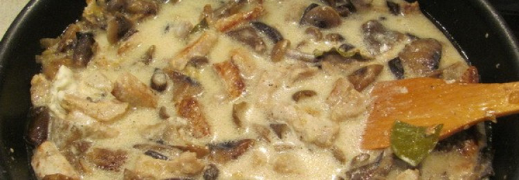 Мясо с грибами в сметане: рецепты для духовки, мультиварки, сковороды и микроволновки