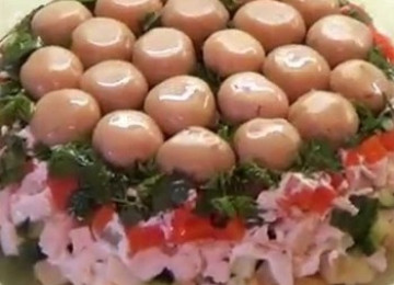Салат «грибная поляна» с шампиньонами: фото, рецепты приготовления с видео