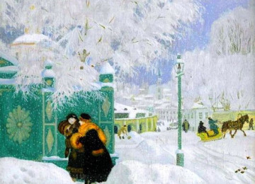 Описание картины бориса кустодиева «зимний пейзаж»