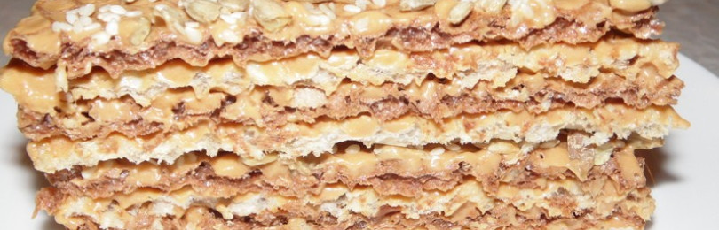 Торт из вафельных коржей со сгущенкой, рецепт с фото