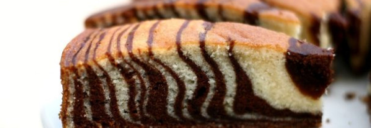 Пирог «зебра» на кефире рецепт с фото