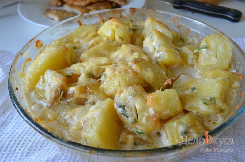Картошка с грибами в сливках, приготовленная в духовке, мультиварке и на сковороде