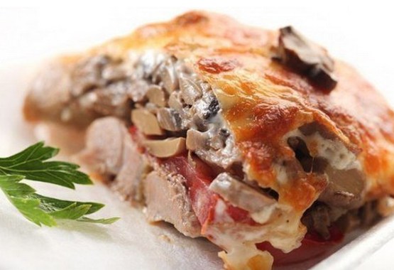 Мясо «по-купечески» с грибами: фото и пошаговые рецепты