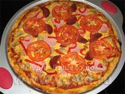 Пицца с грибами, сыром, помидорами, колбасой и другими ингредиентами: фото и рецепты приготовления