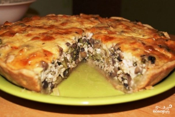 Пирог с курицей и грибами: фото рецепты куриного пирога с брокколи, рисом, сливками и баклажаном