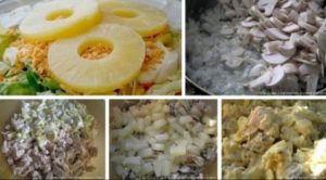 Салаты с ананасами, шампиньонами и курицей: фото и рецепты приготовления вкусных домашних закусок