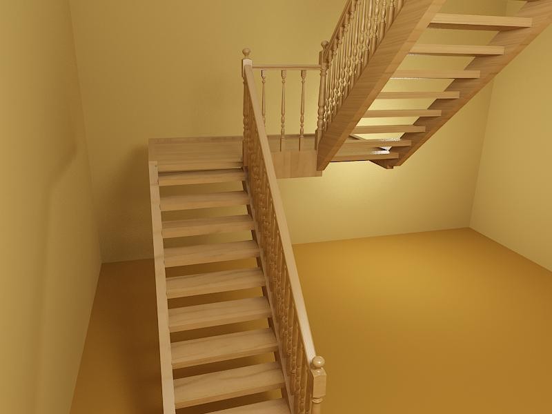 Двухмаршевая лестница с площадкой: особенности конструкции