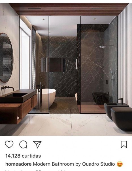 Элегантный дизайн ванной комнаты в черном цвете от lenka míková