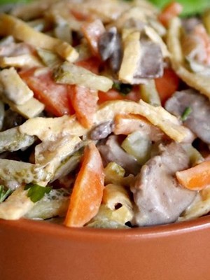 Как приготовить печень с грибами шампиньонами: рецепты салатов и других грибных блюд