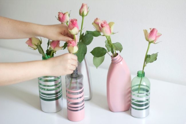Как сделать изящную вазу из банки своими руками?
