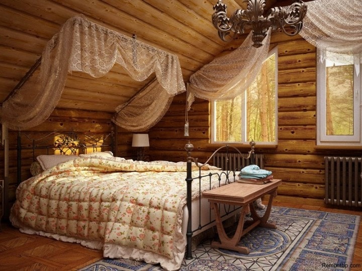 Спальня в стиле кантри. фото