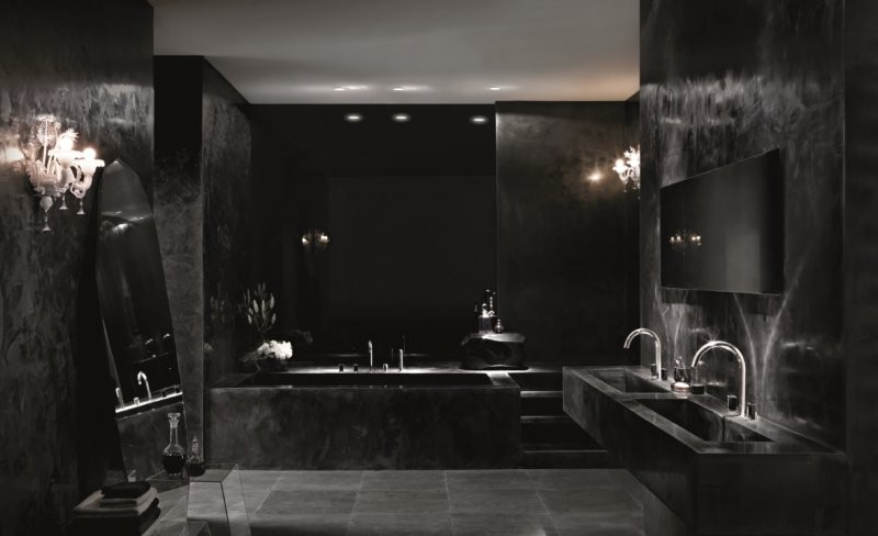 Темные цвета в дизайне интерьера ванной комнаты