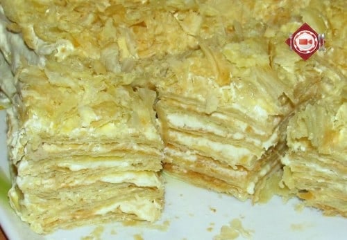 Торт “наполеон” из готового слоеного теста рецепт с фото